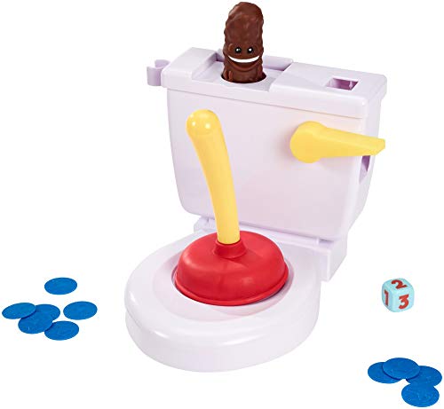 Mattel Games Baño Boom, Atrapa la Caca, juego de mesa infantil (Mattel FWW30)