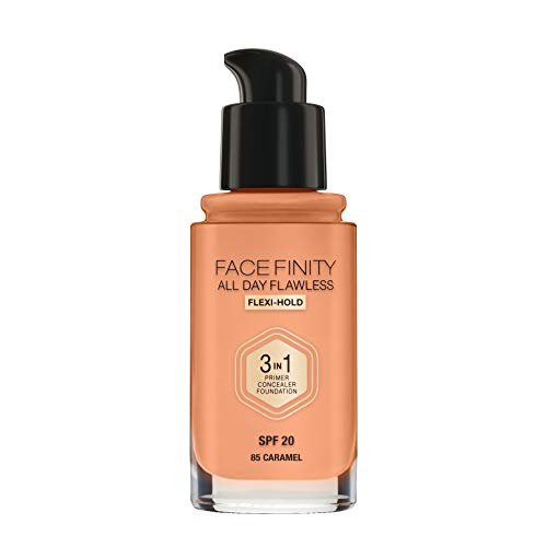 Max Factor FaceFinity 3 en 1 All Day Flawless Base de Maquillaje Tono 085 Caramel - 30 ml