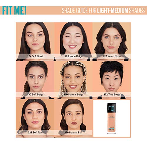 MAYBELLINE - Fit Me Matte + Poreless Foundation 220 Natural Beige - 1 fl. oz. (30 ml)