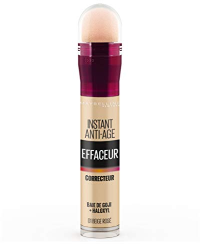 Maybelline Instant Age Rewind Eraser Eye Light - Correctores de ojeras (Piel Iluminada, Piel normal, Anti-arrugas), 01 Beige Rosé