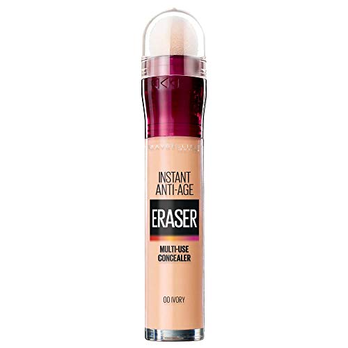 Maybelline INST.ERASER CONC.NUgb -00 IVORY corrector de ojeras 6,8 ml - Correctores de ojeras (Piel Clara, 6,8 ml, Neutral, Universal, Anti-edad, Antiojeras, Antifatiga, Hidratante, Ivory)