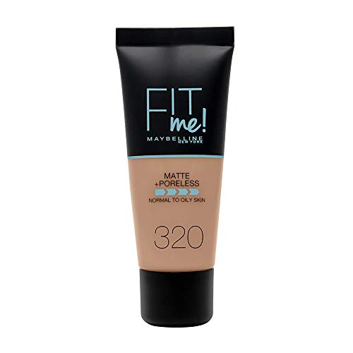 Maybelline New York - Fit Me, Base de Maquillaje Mate Afina Poros, Tono 320 Natural Tan - 30 ml