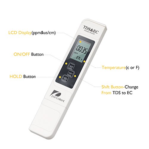 Medidor de prueba de calidad del agua Pancellent TDS pH EC Temperatura 4 en 1 conjunto (azul)