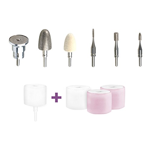 Medisana MP 840 Set de manicura y pedicura eléctrica con 7 accesorios para el cuidado de las uñas, 3 velocidades para uñas, cutículas y callo