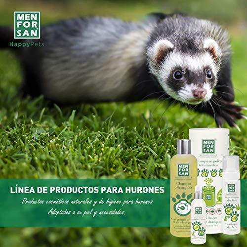 MENFORSAN Champú en polvo con Repelente de Insectos Perros, Gatos, Roedores Y Hurones - 250 Grs