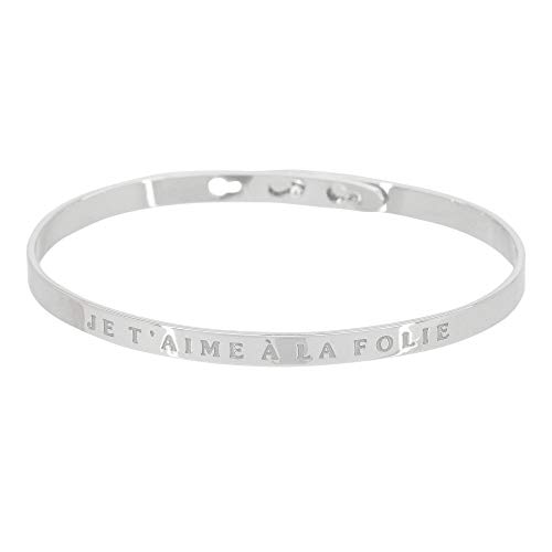 mes-bijoux. fr Pulsera Junco de Message latón je t 'Aime a la Folie