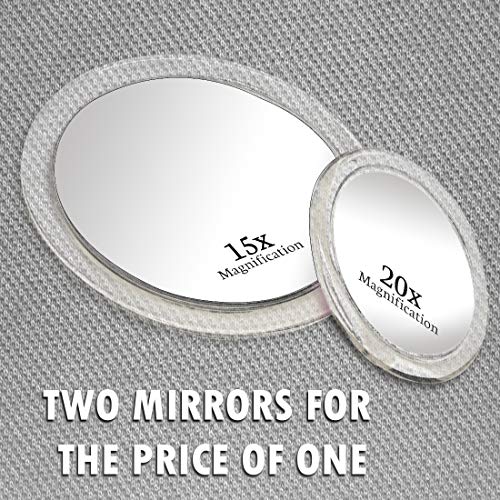 Mirrorvana Espejo Aumento 15X y 20X con Ventosa (x15 & x20 Magnification Spot Suction Mirrors)