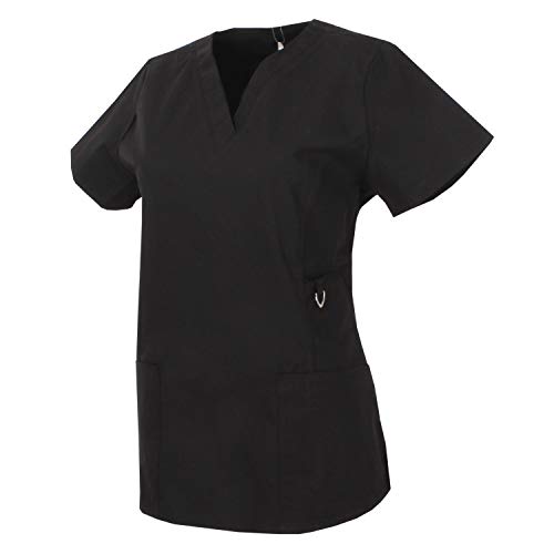 MISEMIYA - Casaca Mujer Mangas Cortas Uniforme Laboral CLINICA Estética Limpieza Veterinaria SANIDAD Dentista HOSTELERÍA Ref.707 - M, Negro