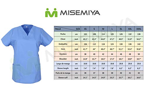 MISEMIYA - Casaca Mujer Mangas Cortas Uniforme Laboral CLINICA Estética Limpieza Veterinaria SANIDAD Dentista HOSTELERÍA Ref.707 - M, Negro