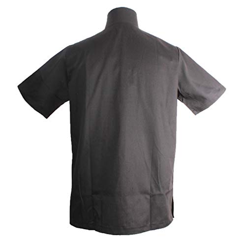 MISEMIYA - Casaca Unisex Cuello Pico Mangas Cortas Uniforme Laboral CLINICA Hospital Limpieza Veterinaria SANIDAD Médico Enferme - Ref.817 - M, Negro