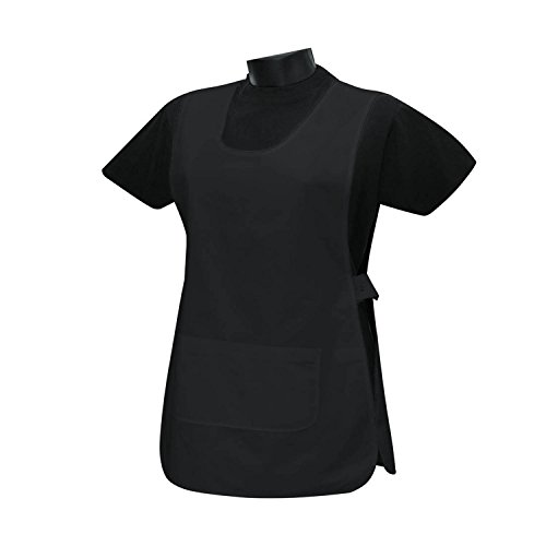 MISEMIYA - Delantal Impermeable Uniforme ESTÉTICA Laboral Limpieza CLINICA Hospital Veterinaria SANIDAD Médico Enfermera - Ref.868 - L, Delantal Limpieza 868-1 Negro