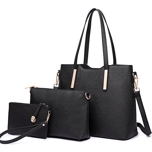 Miss Lulu Bolso Totes para Mujer de Mano Moda 3Pcs Bolsos de Hombro Cuero PU