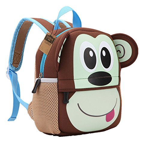 Mochila para niños, Animal Mochila Escolar TEAMEN® Toddler Kids Mochila Escolar para niños pequeños, Mochila para 2-5 años (Mono)