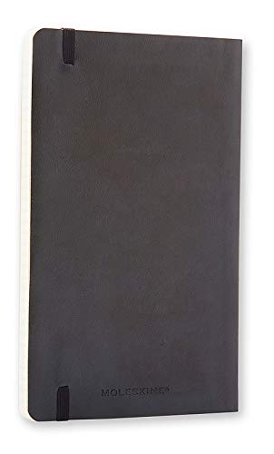 Moleskine - Cuaderno Clásico con Páginas Lisas, Tapa Blanda y Goma Elástica, Negro (Black), Tamaño Grande, 192 Páginas