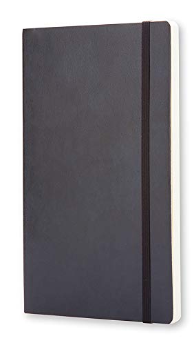 Moleskine - Cuaderno Clásico con Páginas Lisas, Tapa Blanda y Goma Elástica, Negro (Black), Tamaño Grande, 192 Páginas