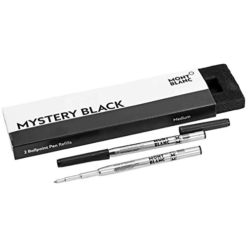 Montblanc 116190 Recambios para esferógrafo de tamaño M – Recargas de alta calidad en color Mystery Black