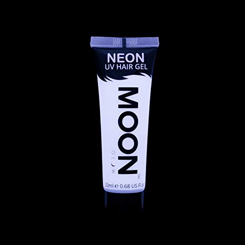 Moon Glow - Gel para el Cabello Neón UV - Blanco 20 ml - ¡Péinate de punta y brilla!