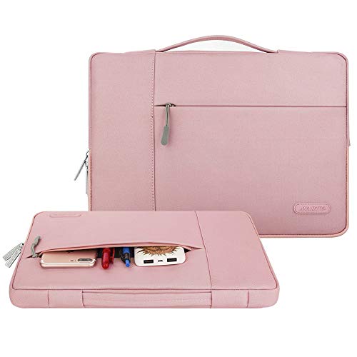 MOSISO Funda Blanda Compatible con 2020-2018 MacBook Air 13 Retina A2179 A1932/MacBook Pro 13 A2251 A2289 A2159 A1989 A1706 A1708, Poliéster Maletín Protectora Multifuncional Bolso, Rosado