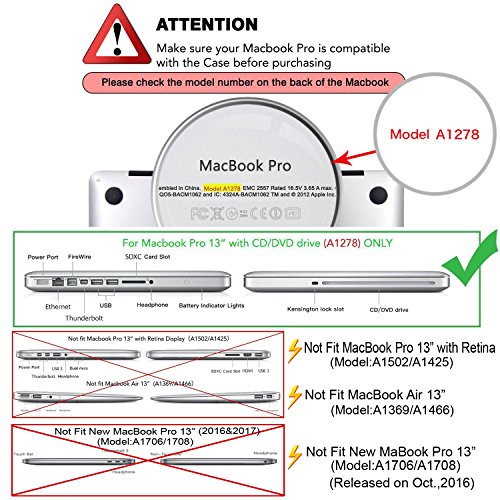 MOSISO Funda Dura Compatible con MacBook Pro 13 Pulgadas con CD-ROM A1278 (Versión 2012/2011/2010/2009/2008), Ultra Delgado Carcasa Rígida Protector de Plástico Cubierta, Vino Rojo