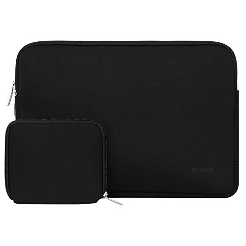 MOSISO Funda Protectora Compatible con 13-13.3 Pulgadas MacBook Air/MacBook Pro/Ordenador Portátil, Bolsa Blanda de Neopreno Agua Repelente con Pequeño Caso, Negro