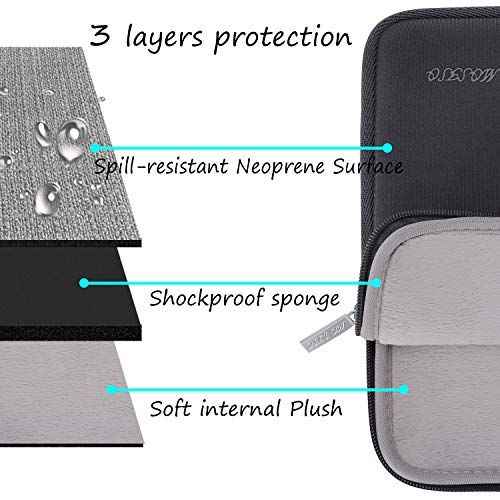 MOSISO Funda Protectora Compatible con 13-13.3 Pulgadas MacBook Air/MacBook Pro/Ordenador Portátil, Bolsa Blanda de Neopreno Agua Repelente con Pequeño Caso, Gris Espacial