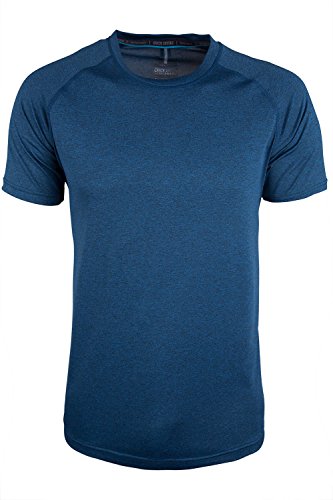 Mountain Warehouse Agra Camiseta mélange para Hombre - Ligera, cómoda, con Cuello Redondo, de Secado rápido y protección UV - para Viajar y Caminar Azul XS