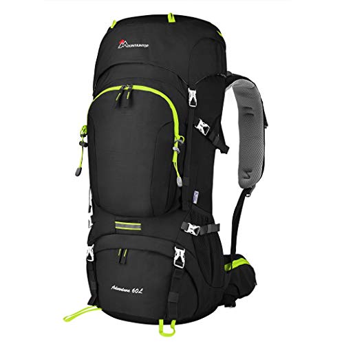 MOUNTAINTOP 60L Mochila de Senderismo Impermeable Multifuncio/Mochila Trekking/Escalada Mochila/Mochila de Camping/Mochila de Viaje con Cubierta de Lluvia 81 x 32 x 23 cm