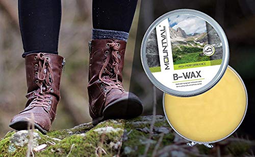 Mountval B-Wax, cera impermeabilizante para zapatos de cuero y botas a base de cera de abejas natural, 100 ml