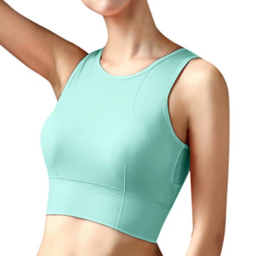 Mujer Deportiva Chaleco Camiseta sin Mangas de Fitness Atlético Running Chaleco Acolchado sin Costuras Tank Tops Transpirable Yoga Belleza Espalda riou