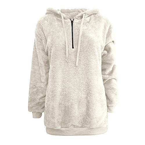 Mujer Sudadera Caliente y Esponjoso Tops Chaqueta Suéter Abrigo Jersey Mujer Otoño-Invierno Talla Grande Hoodie Sudadera con Capucha riou