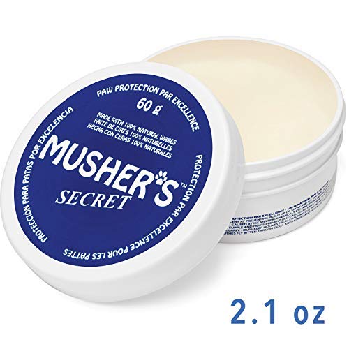 Musher's Secret Paw Protector Wax. Balsamo Perro Hecho Con 100 Por Ciento De Ceras Naturales. Protectores patas perros y Protección pezuñas para todas Las Estaciones. 60 Gramos