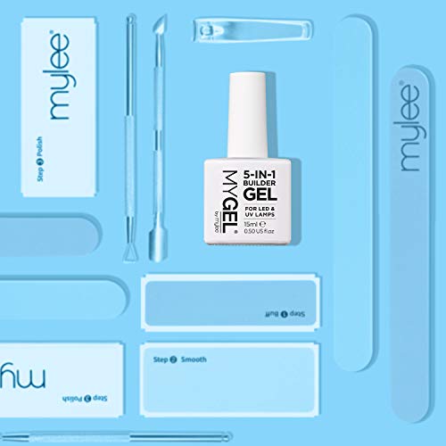 Mylee 5 En 1 Esmalte de Uñas Fotalecedor UV LED, Gel Transparente para Uñas Duras y Fuertes, Da Forma y Alarga Tus Uñas, Para Decoración de Uñas, Fácil de Retira, Reparación de Manicura Profesional