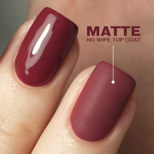 Mylee Esmalte Protector Transparente Mate Sin Limpieza para Esmalte de Uñas de Gel UV LED 15ml – Acabado Rápido, Fácil y Duradero para Uñas Naturales, Extensiones de Acrílico y Puntas