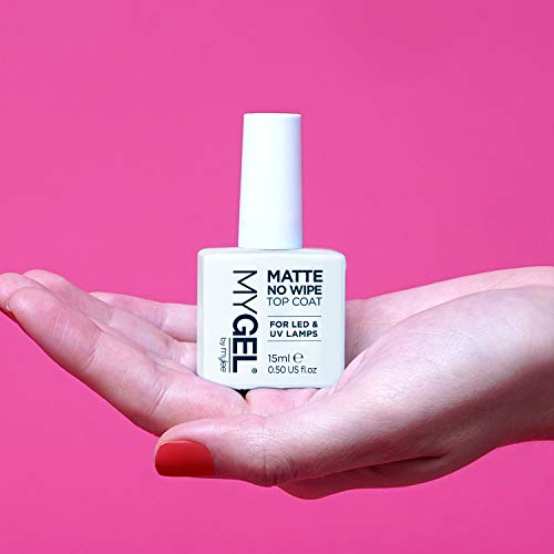 Mylee Esmalte Protector Transparente Mate Sin Limpieza para Esmalte de Uñas de Gel UV LED 15ml – Acabado Rápido, Fácil y Duradero para Uñas Naturales, Extensiones de Acrílico y Puntas