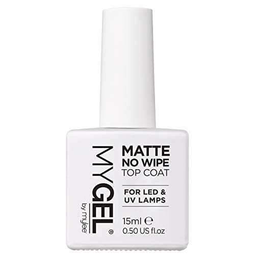 Mylee Esmalte Protector Transparente Mate Sin Limpieza para Esmalte de Uñas de Gel UV LED 15ml – Acabado Rápido, Fácil y Duradero para Uñas Naturales, Extensiones de Acrílico y Puntas