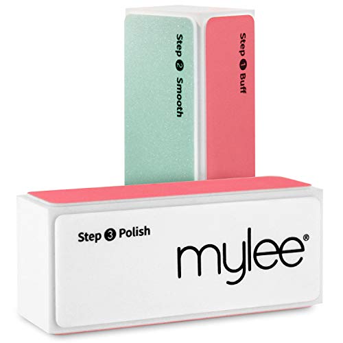 Mylee Taco Pulidor de 3 Pasos – Lima de Tratamiento de 3 Caras (320/600/3000) para Manicura de Salón Profesional Taco Pulidor para Pulir Fácilmente el Gel y Pepara la Uña para el Esmalte