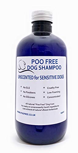 Natural - CHAMPÚ para Perros - SIN Perfume & Vegano - 250ml - por Poo Free - Sin Sulfatos, Sin Parabenos, Sin Silicona. Concentrado, Limpia, Calma, Hidrata, Alivia.