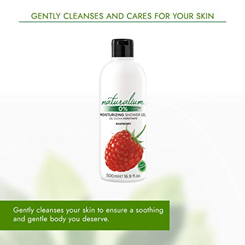 Naturalium Gel de baño aroma Frambuesa - Gel de ducha hidratante con olor a fruta fresca. Sin Parabenos ni Colorantes. Formato 500 mL