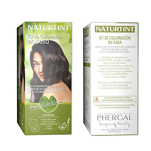 Naturtint Kit de Coloración en Casa 5 Accesorios - Brocha + Capa + Peine + Pinzas + Bol | Kit Tinte Pelo | Sin Elementos Metálicos | Kit Tinte Cabello | Resultados de Peluquería desde Casa