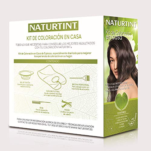 Naturtint Kit de Coloración en Casa 5 Accesorios - Brocha + Capa + Peine + Pinzas + Bol | Kit Tinte Pelo | Sin Elementos Metálicos | Kit Tinte Cabello | Resultados de Peluquería desde Casa