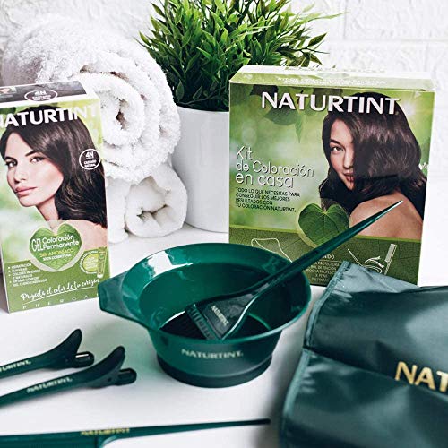 Naturtint Kit de Coloración en Casa 5 Accesorios - Brocha + Capa + Peine + Pinzas + Bol | Kit Tinte Pelo | Sin Elementos Metálicos | Kit Tinte Cabello | Resultados de Peluquería desde Casa