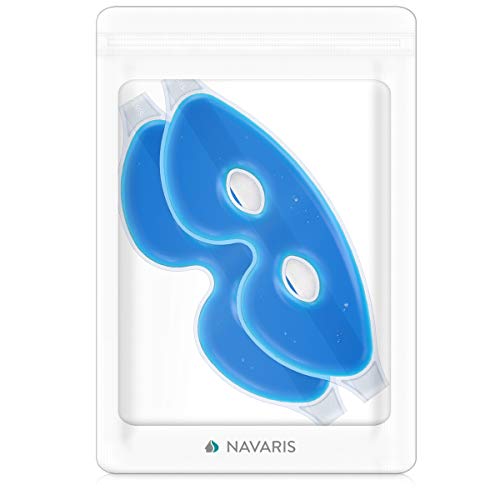 Navaris 2x Antifaces de gel para los ojos - 2x Máscaras reutilizables para calor y frío - Reduce ojeras bolsas dolor de cabeza y ayuda a dormir