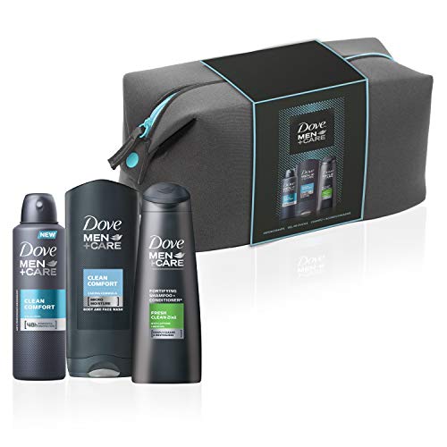 Neceser Dove Men - Gel Clen Comfort 400 ml + Desodorante Aerosol 250 ml + Champú y Acondicionador 2 en 1 250 ml