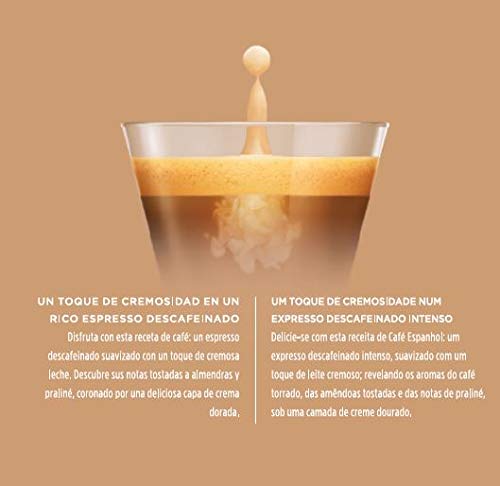 Nescafé Dolce Gusto Café Cortado descafeinado, Pack de 3 x 16 Cápsulas - Total: 48 Cápsulas de Café