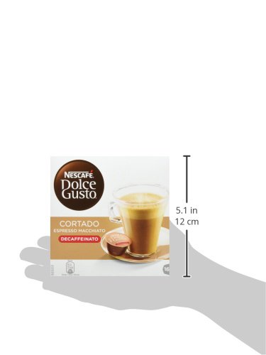 Nescafé Dolce Gusto Café Cortado descafeinado, Pack de 3 x 16 Cápsulas - Total: 48 Cápsulas de Café