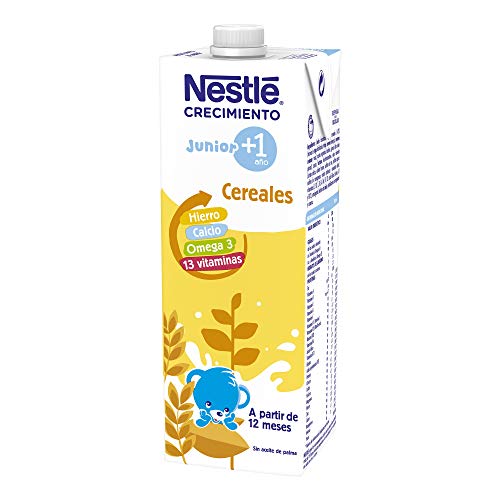 Nestlé Junior 1+ Cereales - Leche para niños a partir de 1 año - 6x1L, sin aceite de palma