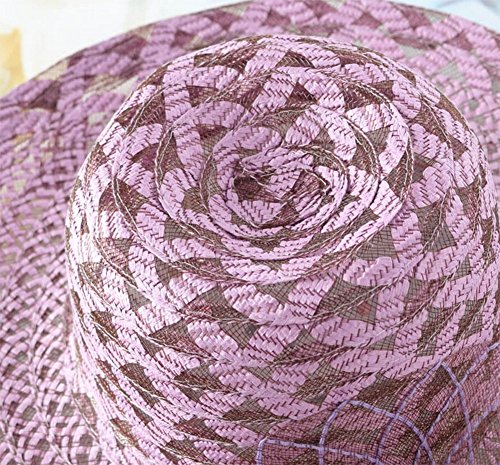 Nikgic Mujer Verano Bouquet owing Diseño Patrón Sombrero de Paja Vacaciones Wind Sombrero Ocio Sombrero de Paja Protección Solar del Producto, Morado