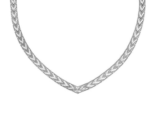 Nini Jewels, collar mujer de Plata 925 llamado “Riccio”; diseño innovador, revestido con diamantes brillantes y elegantes. Joya artesanal, Made in Italy