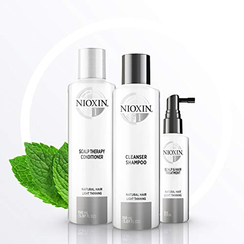 NIOXIN - Trial Kit (Champú, Acondicionador y Tratamiento) Sistema 1- CABELLO NATURAL_DEBILITAMIENTO LEVE_HIDRATACION LIGERA -(300 ml + 300 ml + 100 ml)