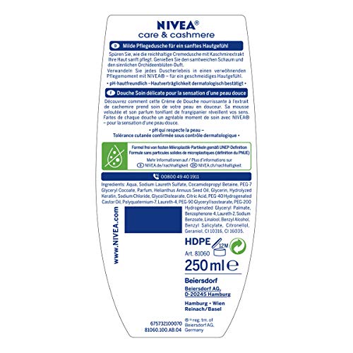 Nivea Care & Cashmere - Gel de ducha, 250 ml